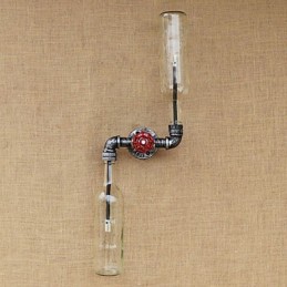 Lámpara de pared de hierro forjado tipo loft con forma de botella y tubo