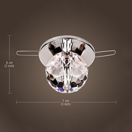 Lámpara empotrada moderna de metal cromado estilo mini de cristal contemporáneo