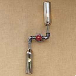 Lámpara de pared de hierro forjado tipo loft con forma de botella y tubo