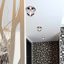 Lámpara empotrada moderna de metal cromado estilo mini de cristal contemporáneo