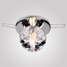 Lámpara empotrada moderna de metal cromado estilo mini de cristal contemporáneo
