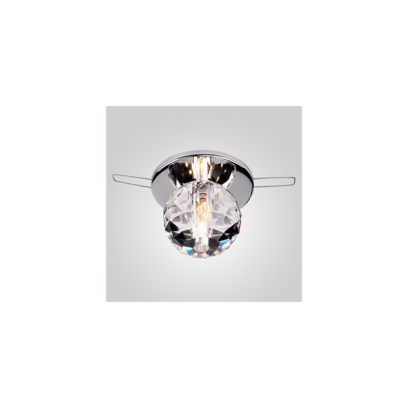 Lámpara empotrada moderna de metal cromado estilo mini de cristal contemporáneo