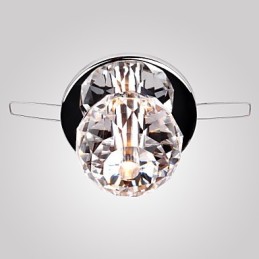 Lámpara empotrada moderna de metal cromado estilo mini de cristal contemporáneo