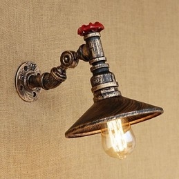 Lámpara de pared con brazo oscilante giratorio de estilo mini con pintura retro campestre