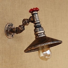 Lámpara de pared con brazo oscilante giratorio de estilo mini con pintura retro campestre