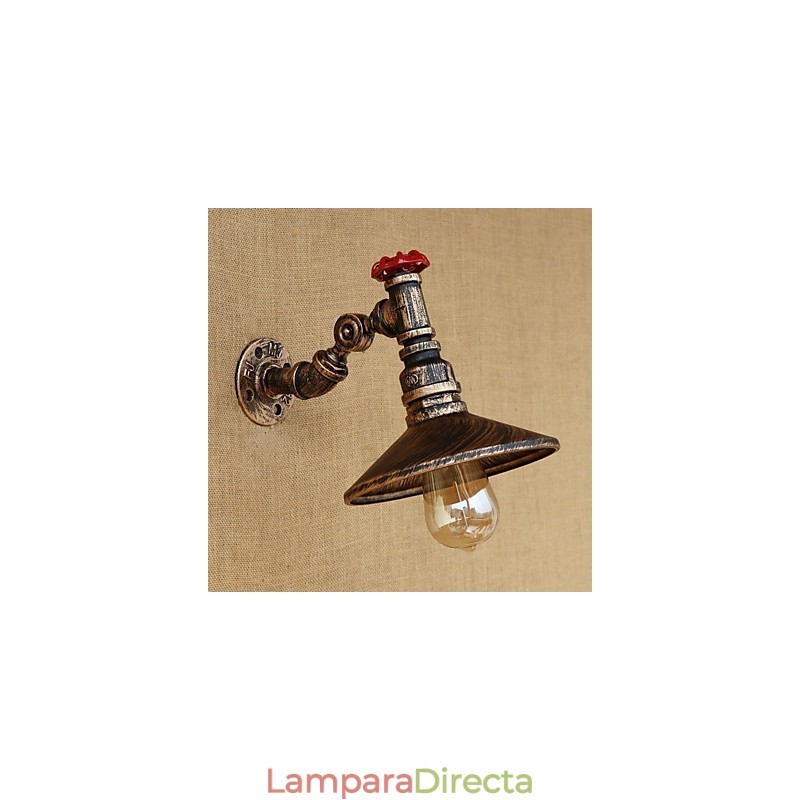 Lámpara de pared con brazo oscilante giratorio de estilo mini con pintura retro campestre