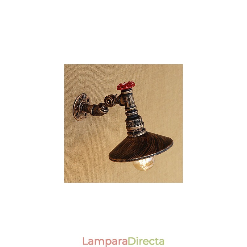 Lámpara de pared con brazo oscilante giratorio de estilo mini con pintura retro campestre