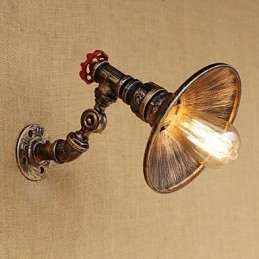 Lámpara de pared con brazo oscilante giratorio de estilo mini con pintura retro campestre