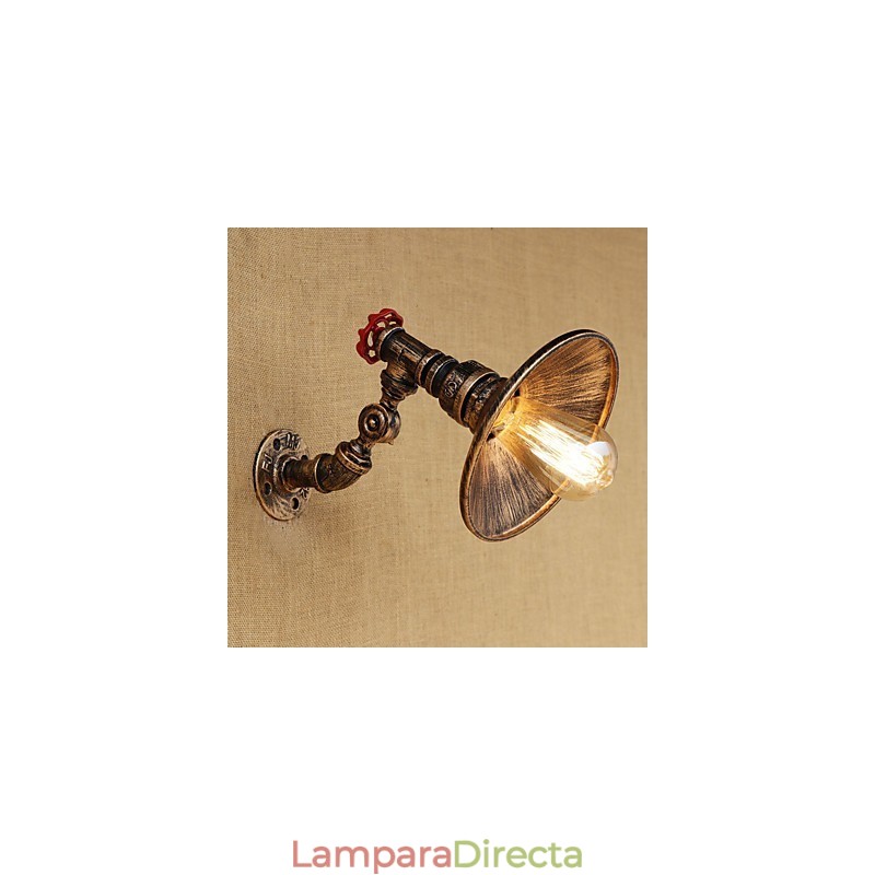 Lámpara de pared con brazo oscilante giratorio de estilo mini con pintura retro campestre