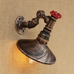 Lámpara de pared con brazo oscilante giratorio de estilo mini con pintura retro campestre