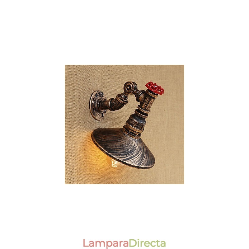 Lámpara de pared con brazo oscilante giratorio de estilo mini con pintura retro campestre
