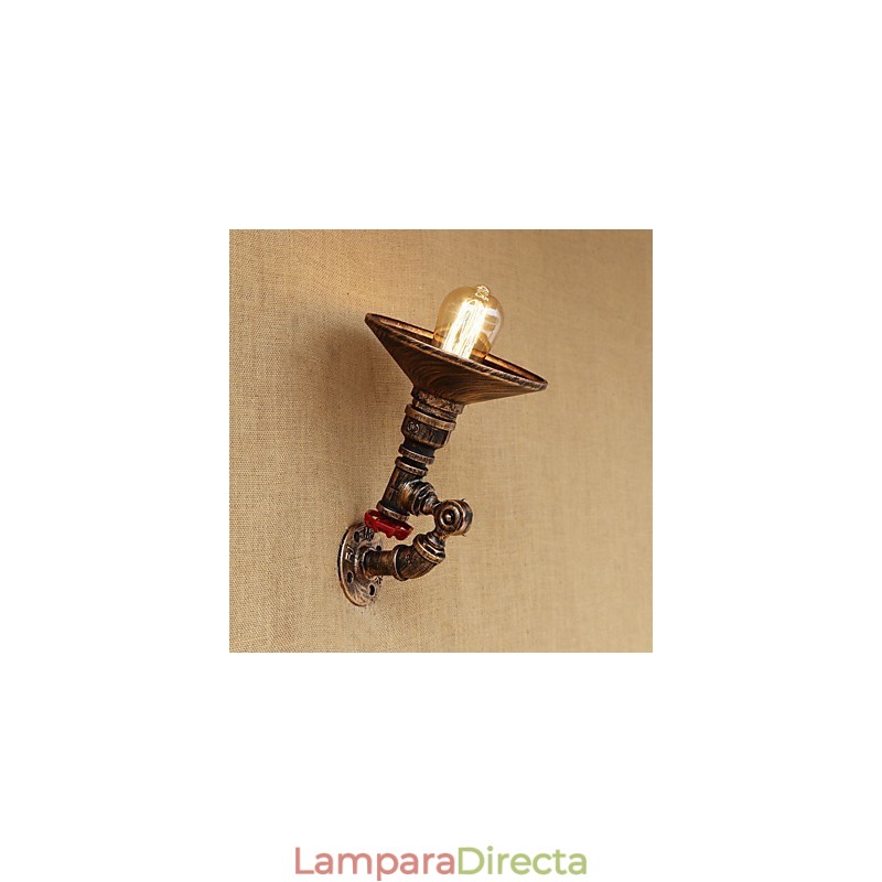 Lámpara de pared con brazo oscilante giratorio de estilo mini con pintura retro campestre