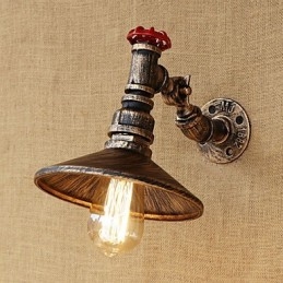 Lámpara de pared con brazo oscilante giratorio de estilo mini con pintura retro campestre