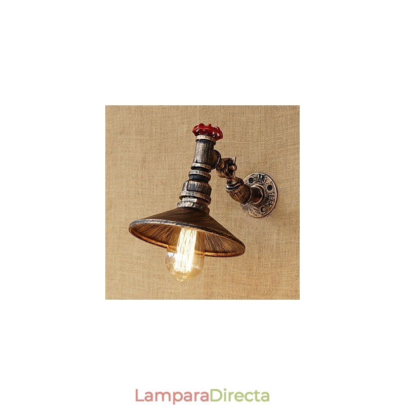 Lámpara de pared con brazo oscilante giratorio de estilo mini con pintura retro campestre