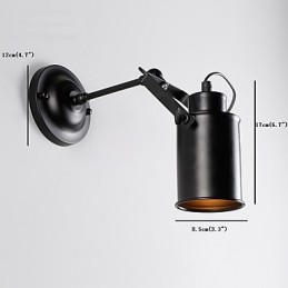 Aplique de pared vintage de metal negro para loft, para sala de estar, comedor, pasillo, cafetería, bar, lámpara de pared.
