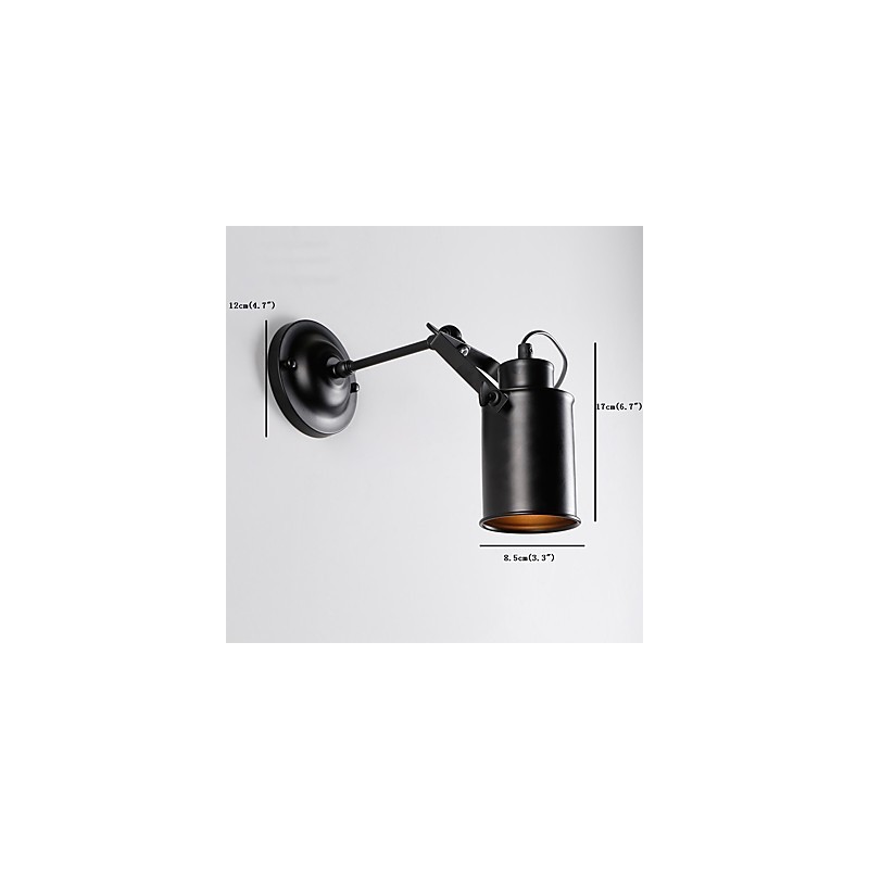 Aplique de pared vintage de metal negro para loft, para sala de estar, comedor, pasillo, cafetería, bar, lámpara de pared.