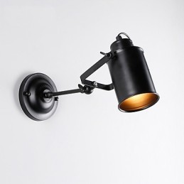 Aplique de pared vintage de metal negro para loft, para sala de estar, comedor, pasillo, cafetería, bar, lámpara de pared.