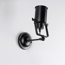 Aplique de pared vintage de metal negro para loft, para sala de estar, comedor, pasillo, cafetería, bar, lámpara de pared.