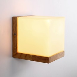 Apliques de pared de madera con pantalla de vidrio, 110 V o 220 V, estilo rústico.