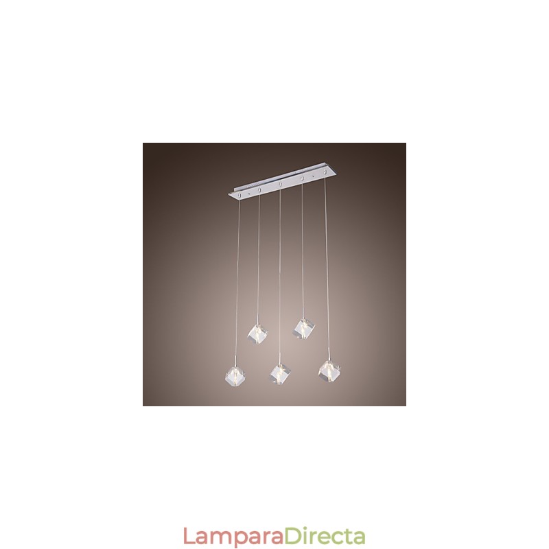 Lámpara colgante moderna contemporánea de cristal de isla en cromo