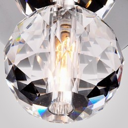 Lámpara empotrada moderna de metal cromado estilo mini de cristal contemporáneo