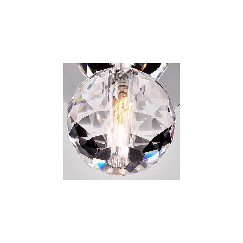 Lámpara empotrada moderna de metal cromado estilo mini de cristal contemporáneo