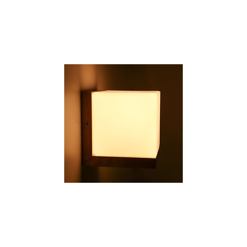Apliques de pared de madera con pantalla de vidrio, 110 V o 220 V, estilo rústico.