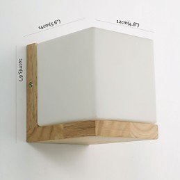 Apliques de pared de madera con pantalla de vidrio, 110 V o 220 V, estilo rústico.