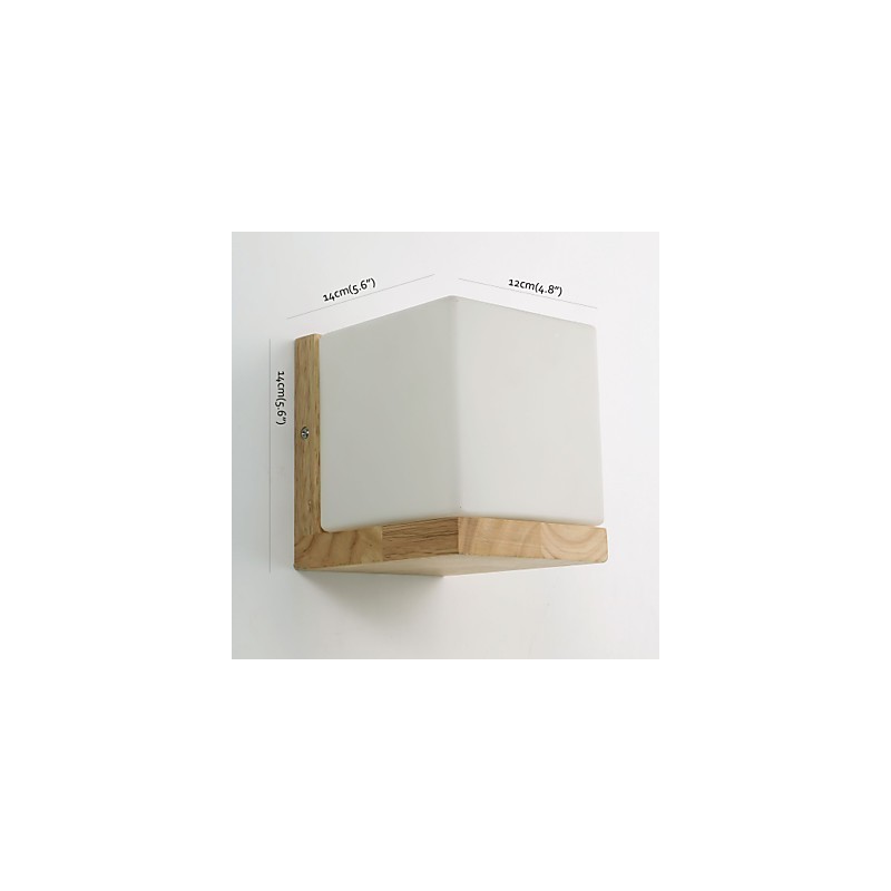 Apliques de pared de madera con pantalla de vidrio, 110 V o 220 V, estilo rústico.