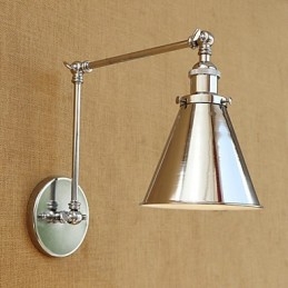 Lámpara de brazo oscilante con protección ocular, moderna, contemporánea, retro, galvanizada, luz ambiental.