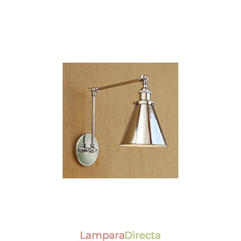 Lámpara de brazo oscilante con protección ocular, moderna, contemporánea, retro, galvanizada, luz ambiental.