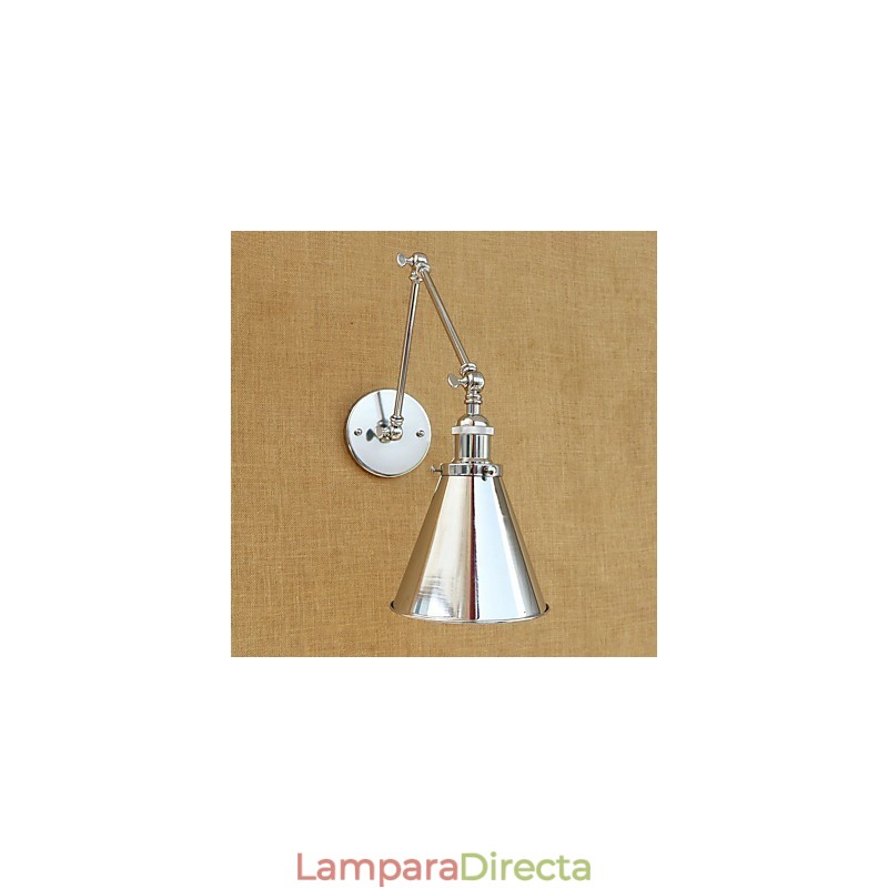 Lámpara de brazo oscilante con protección ocular, moderna, contemporánea, retro, galvanizada, luz ambiental.