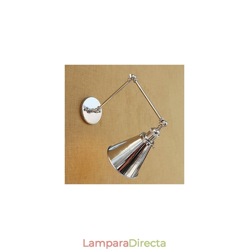 Lámpara de brazo oscilante con protección ocular, moderna, contemporánea, retro, galvanizada, luz ambiental.