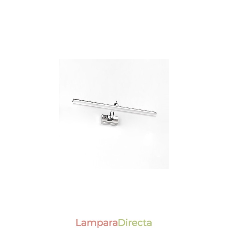 Lámpara de pared moderna y contemporánea integrada en cromo para iluminación ambiental de baño.