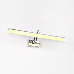 Lámpara de pared moderna y contemporánea integrada en cromo para iluminación ambiental de baño.
