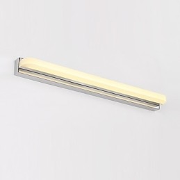 Lámpara de pared moderna y contemporánea integrada en cromo para iluminación ambiental de baño.