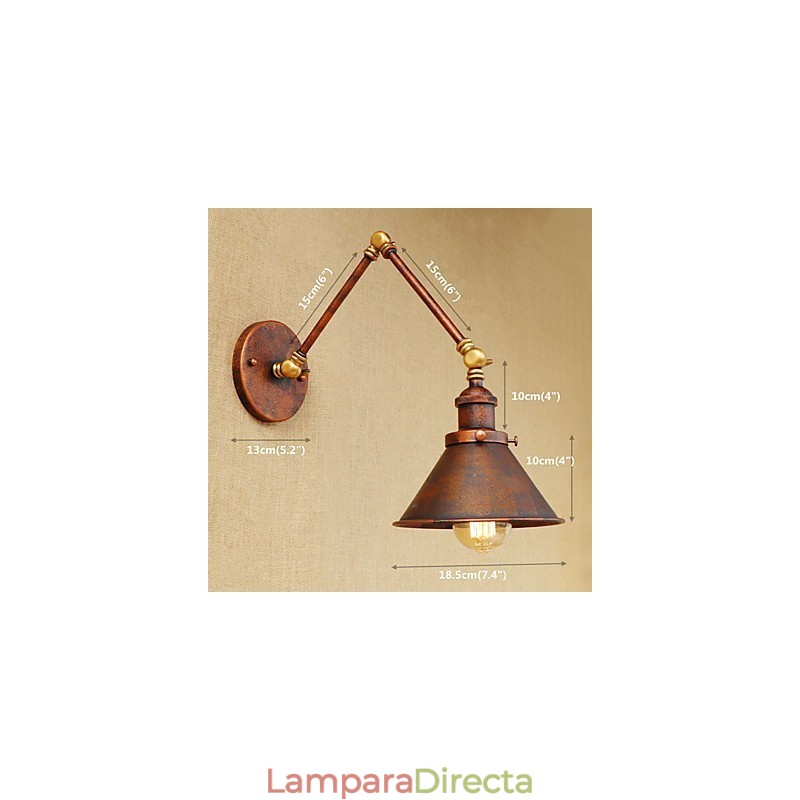 Aplique de pared de latón vintage industrial, lámpara de pared, iluminación para el hogar, decoración de interiores, aplique de pared