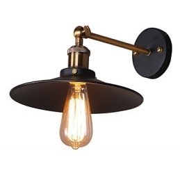 Aplique de pared con luz ambiental de brazo oscilante, estilo rústico clásico tradicional, con pintura campestre.