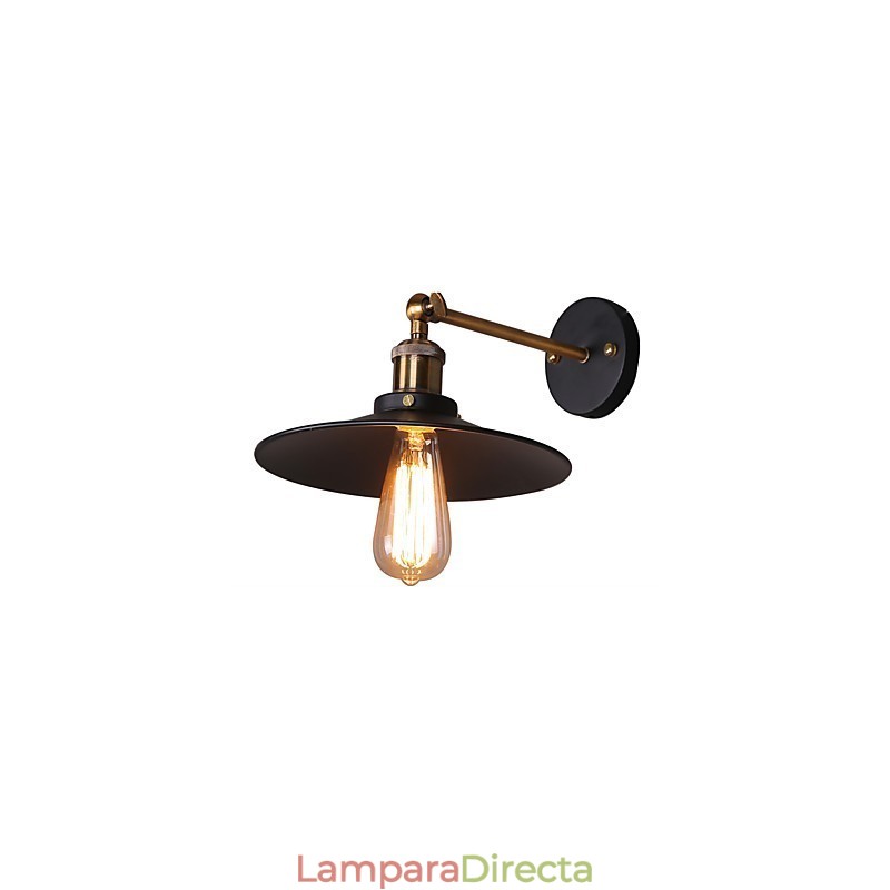 Aplique de pared con luz ambiental de brazo oscilante, estilo rústico clásico tradicional, con pintura campestre.
