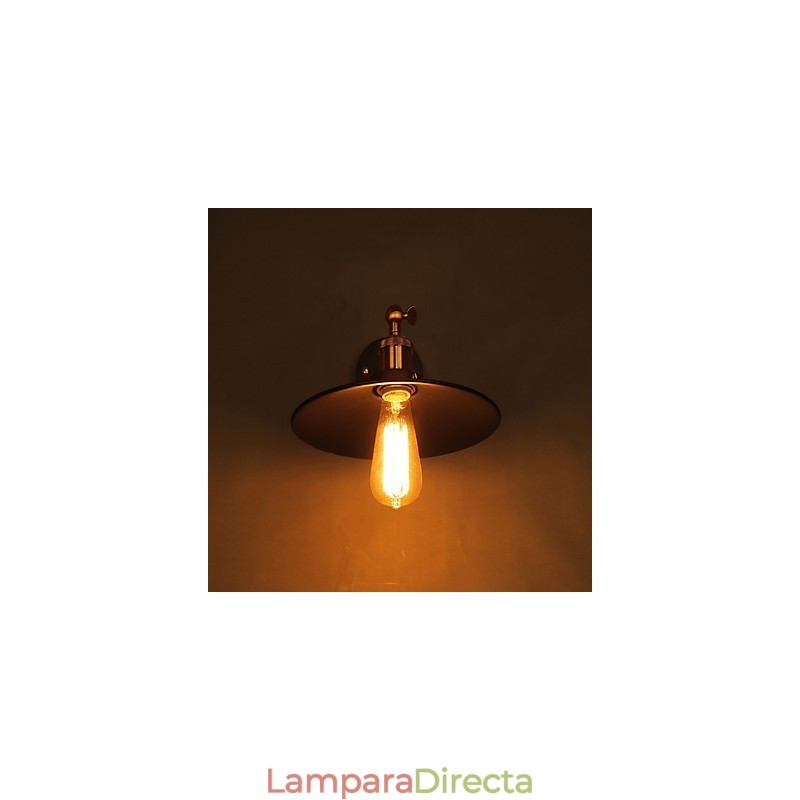 Aplique de pared con luz ambiental de brazo oscilante, estilo rústico clásico tradicional, con pintura campestre.