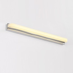 Lámpara de pared moderna y contemporánea integrada en cromo para iluminación ambiental de baño.