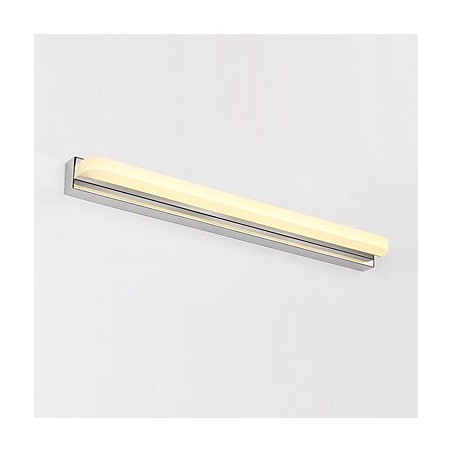 Lámpara de pared moderna y contemporánea integrada en cromo para iluminación ambiental de baño. Lámpara de pared moderna y contemporánea integrada en cromo para iluminación ambiental de baño.