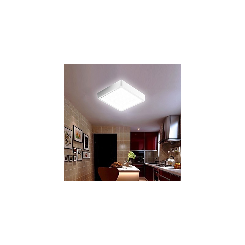 Lámparas empotradas blancas de 9 W, alta transmitancia de luz, sencillas y modernas.