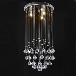 Lámpara empotrada clásica tradicional de metal cromado y cristal