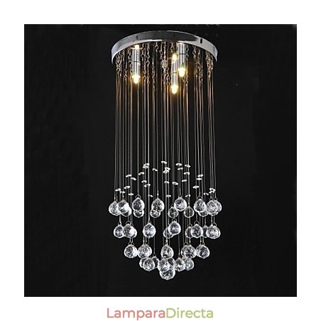 Lámpara empotrada clásica tradicional de metal cromado y cristal Lámpara empotrada clásica tradicional de metal cromado y cristal