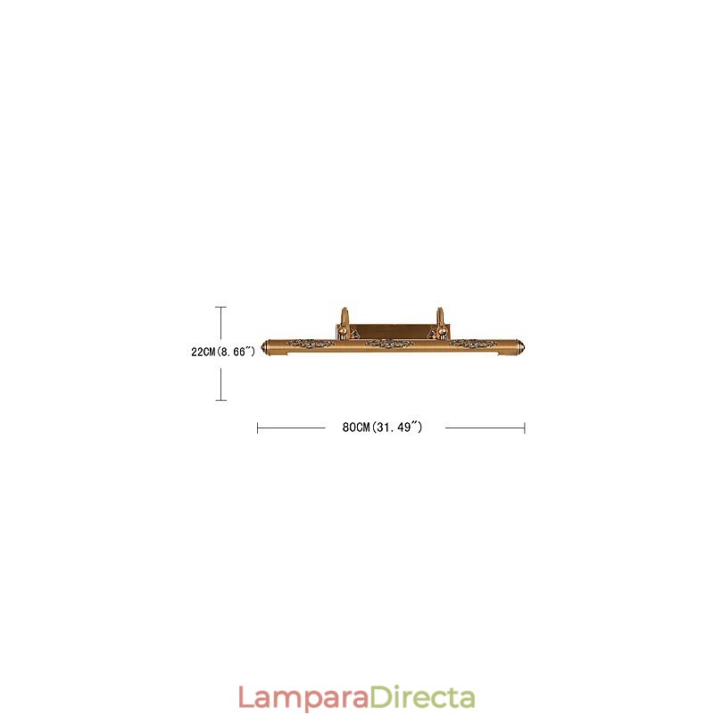 Lámpara de espejo 80CM 1Tradicional Vintage Latón antiguo Característica para