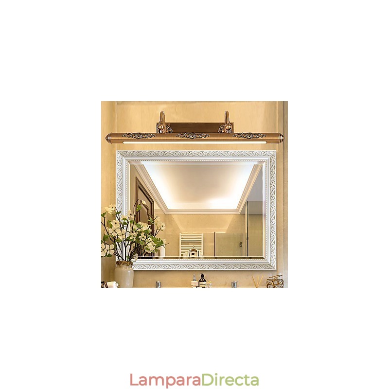 Lámpara de espejo 80CM 1Tradicional Vintage Latón antiguo Característica para