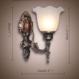 Lámpara de pared retro de estilo europeo, lámpara de pasillo de hotel, luz de pasillo, espejo, lámpara frontal, lámpara de cabecera de un solo cabezal