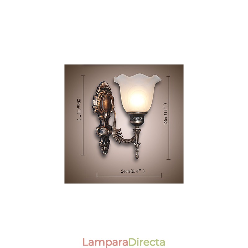 Lámpara de pared retro de estilo europeo, lámpara de pasillo de hotel, luz de pasillo, espejo, lámpara frontal, lámpara de cabecera de un solo cabezal