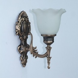 Lámpara de pared retro de estilo europeo, lámpara de pasillo de hotel, luz de pasillo, espejo, lámpara frontal, lámpara de cabecera de un solo cabezal